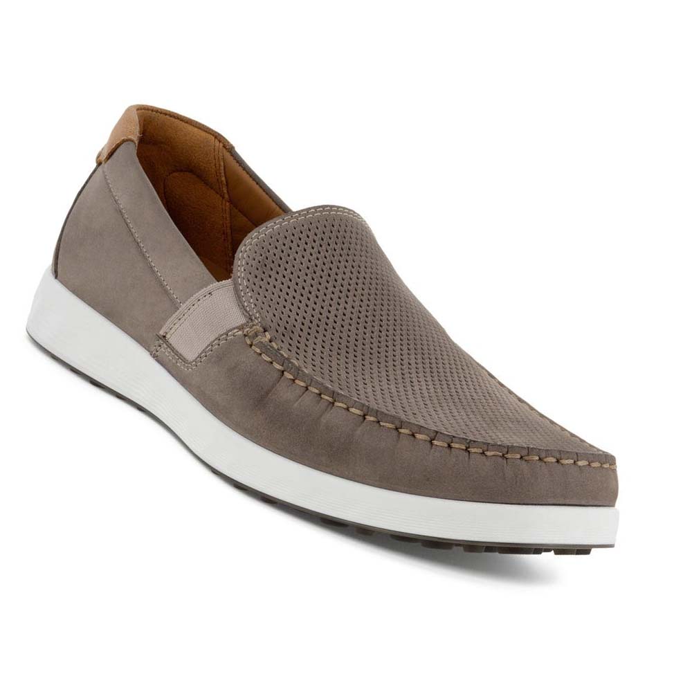 Men's Ecco S Lite Moc Summer Casual Shoes Grey / Brown | Canada 471PJJ